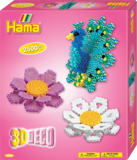 Hama Midi Perlesett 2500 stk 3D Deko Rosa