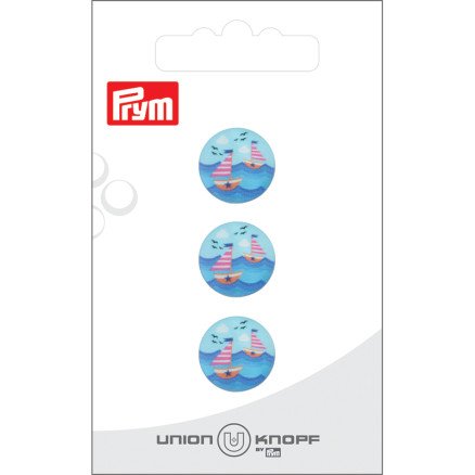 Prym plastknapp rød båt 15 mm 3 stk