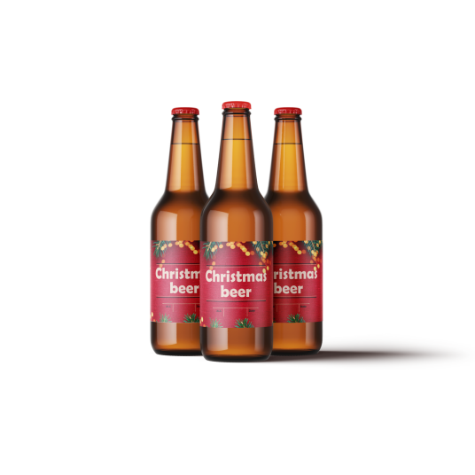 Christmas Beer Universell Etikett 60 stk Passer til boks og flaske, 110 x 80 mm