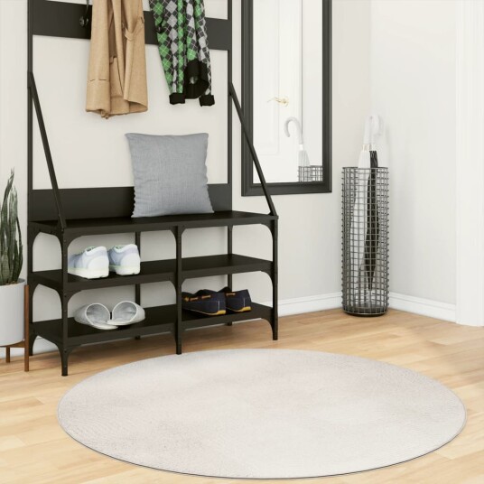 vidaXL Rug IZA kort luv skandinavisk utseende krem Ø 120 cm