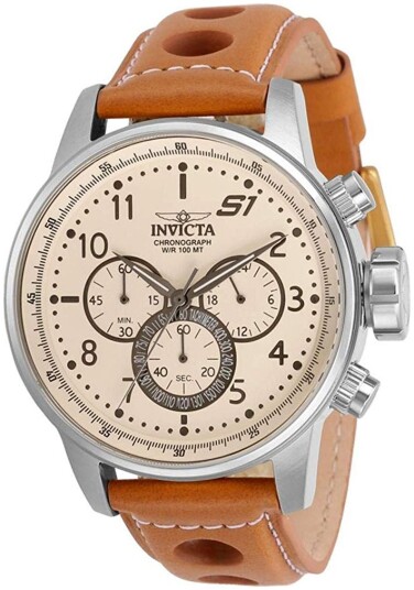 Invicta Herreklokke 30914 S1 Rally Antikkhvit/Lær Ø46 mm