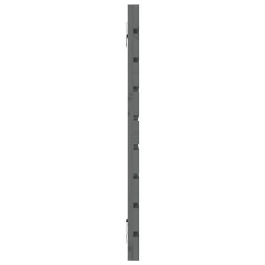 vidaXL Veggmontert sengegavl grå 141x3x63 cm heltre furu