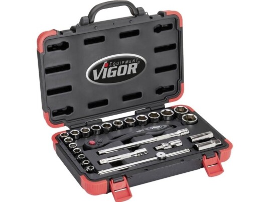 Vigor Topnøglesæt Firkant, 1/2 (12,5 Mm) 25 Dele V2460n