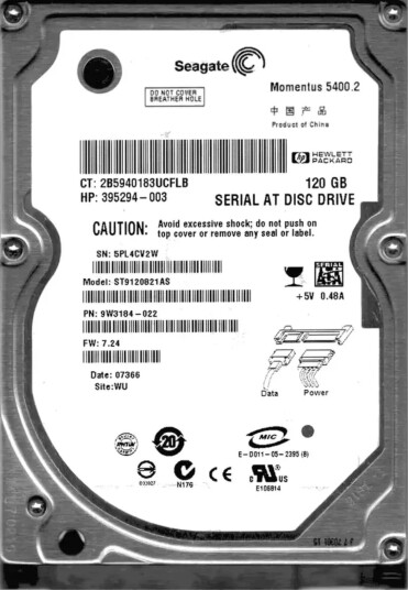 Seagate ST9120821AS 120GB 2,5" Harddisk