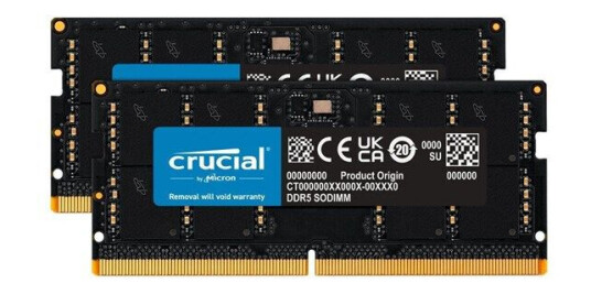 Crucial 64GB DDR5-5600 SODIMM RAM med CL46 - Dual Channel
