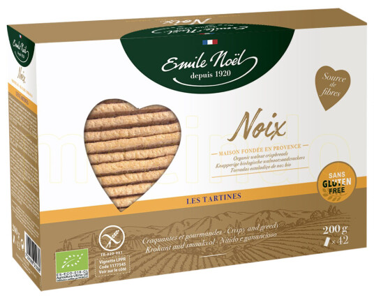 Emile Noël Knekkebrød m valnøtt glutenfri Ø - 200 g