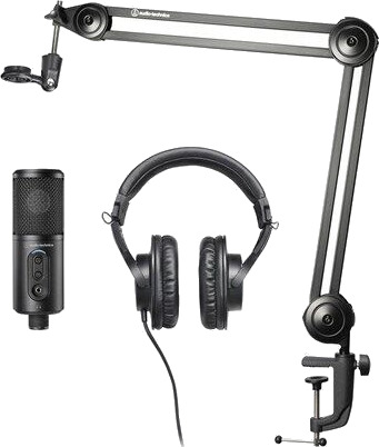 Audio-Technica Creator Pack Bordmikrofon for Streaming og Podcasting med ATH-M20x Hodetelefoner Audio-Technica Creator Pack Bordmikrofon for Streaming og Podcasting med ATH-M20x Hodetelefoner