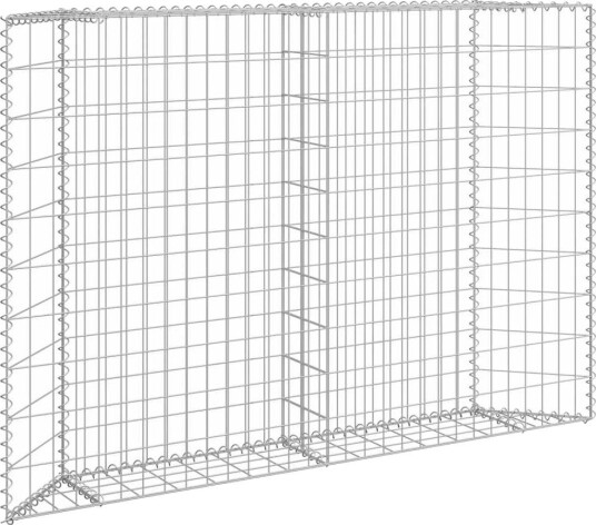 vidaXL Gabion høybed trapesform galvanisert stål 150x20x100 cm