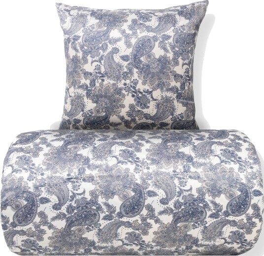 In Style Sengetøy   Satin   Sandfarget blomsterdesign