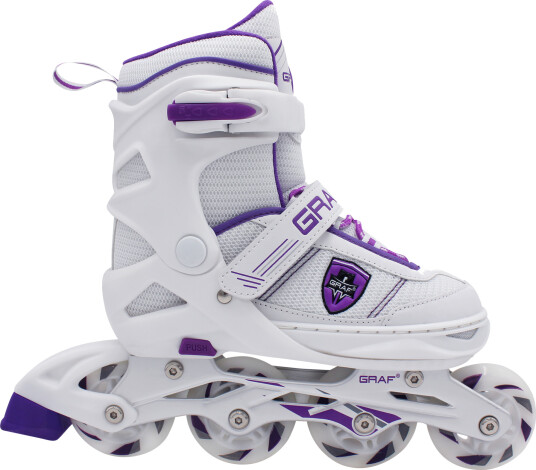 Graf Adjustable Inline Skate JR-22/23, inlineskøyte junior S 29-33 White/Purple Graf Adjustable Inline Skate JR-22/23, inlineskøyte junior S 29-33 White/Purple