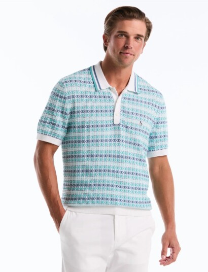Original Penguin 12Gg Cttn Deco Txt J   Blue   XXL