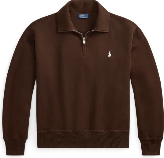 Polo Ralph Lauren Fleece Quarter Zip CIRCUIT BROWN M
