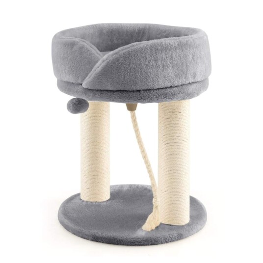 Cwy Cat Tree Cat Skrapestolpe Med Mykt Sete Sisal Tårn For Katter Grå