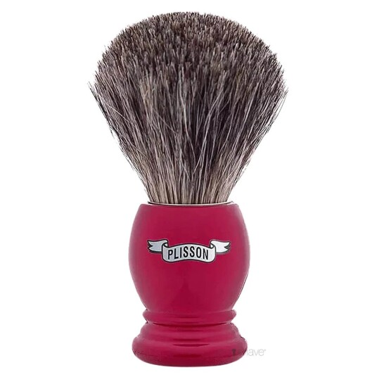 Plisson Shaving Brush, Russian Grey Badger & Pearl RedSize 12