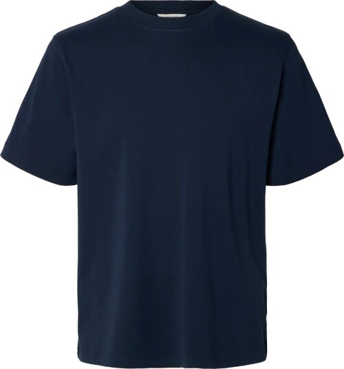 Selected Slmtaj Mid Wgt Peach Ss O Neck Tee Noos Navy M