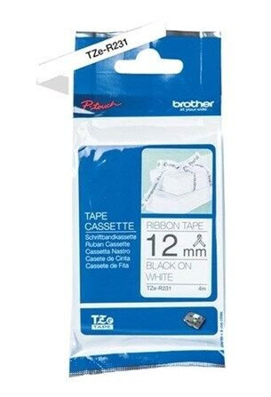 Brother TZe R231 - Black On White - Roll (1.2 cm x 4 m)