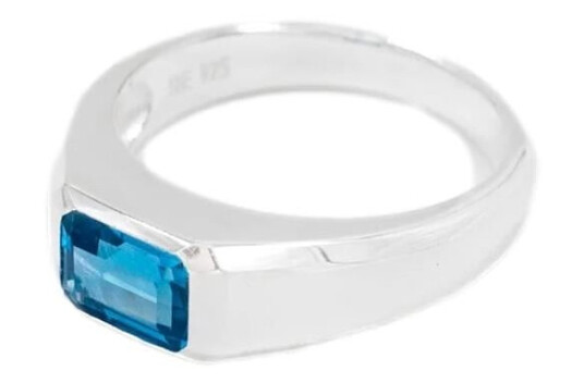 Who Is She Gem Ring Silver Ring Blå  female 52