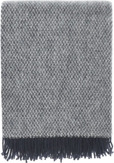 Scandi Living Sandstone ullpledd 130x180 cm Indigo blå