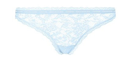 Calvin Klein Truser CK One Lace Thong Lysbl? nylon Small Dame