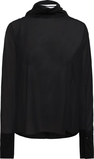 Ahlvar Gallery Rika See Through Silk Blouse BLACK XL