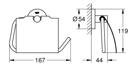 GROHE ESSENTIALS TOALETTRULLHOLDER HARD GRAPHITE