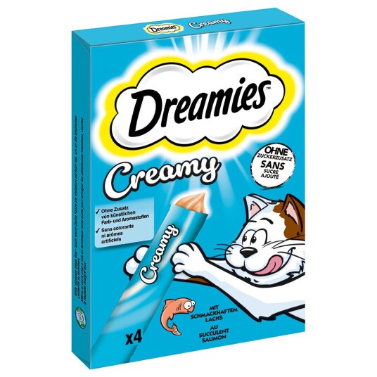 Dreamies Creamy Snacks Laks (4 X 10 G) Dreamies Creamy Snacks Laks (4 X 10 G)