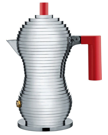 Alessi Pulcina espressobrygger 3 kopper rød hank Alessi Pulcina espressobrygger 3 kopper rød hank