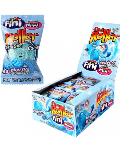 40 stk Fini Blue Raspberry Roller Fizz / Blå Vingummi   Hel Eske