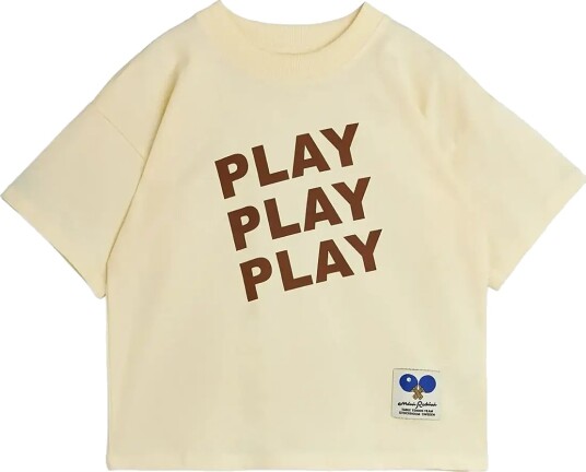 Mini Rodini Play Sp Ss Tee Cream 128/134 Mini Rodini Play Sp Ss Tee Cream 128/134