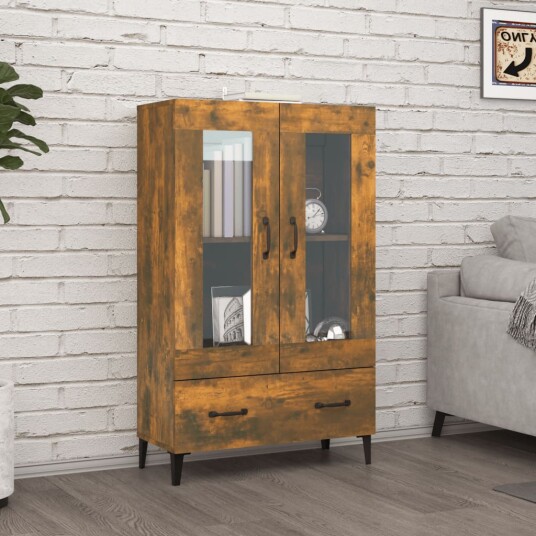vidaXL Highboard røkt eik 70x31x115 cm konstruert tre vidaXL Highboard røkt eik 70x31x115 cm konstruert tre