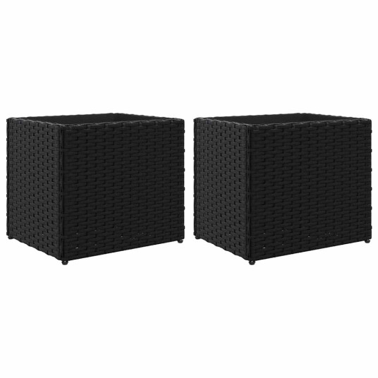  Plantekasser 2 stk svart 36x30x32 cm polyrotting