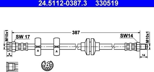 ATE 24.5112 0387.3 Bremseslange