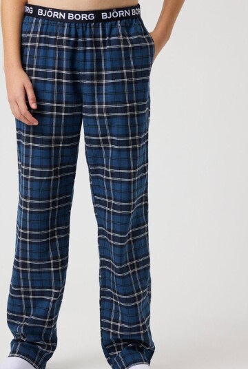 Björn Borg Core Flannel Pysjbukser i Økologisk Bomull Forest Tartan Størrelse 134-140