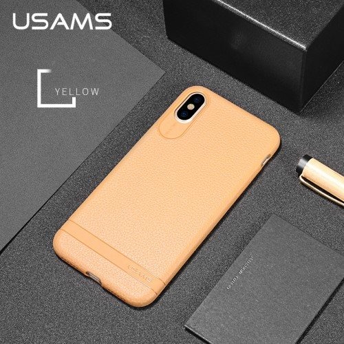 Usams Litchi Case (iPhone X/Xs) Lysebrun Usams Litchi Case (iPhone X/Xs) Lysebrun