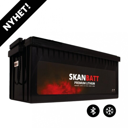 SKANBATT Premium Lithium 48V 50Ah 50A BMS 522x238x218 mm Bluetooth Heat 8 Års garanti