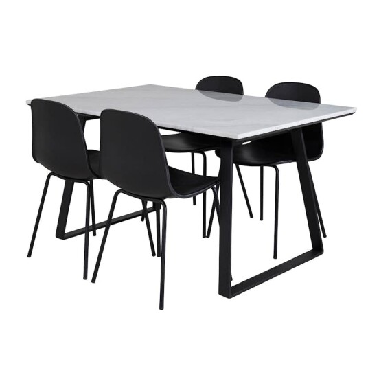 Spisegruppe Venture Home Estelle 140 med 4 Ardi Stoler