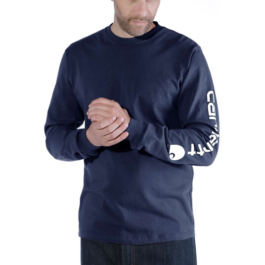 Carhartt Long Sleeve T Shirt Men Navy XXL