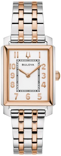 Bulova Dameklokke 98L328 Sutton Hvit/Rose gulltonet stål