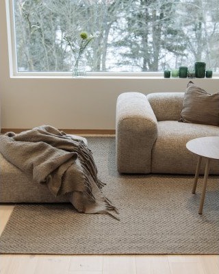 Kilands Herning grey   håndvevd ullteppe