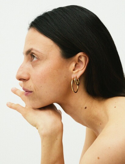 Jane Koenig Olympia Hoop 27 Silver ONE SIZE