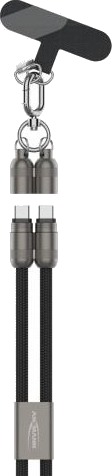 Ansmann Nøkkelbåndkabel Usb Type-C Til Usb Type-C 120 Cm / Svart Ansmann Nøkkelbåndkabel Usb Type-C Til Usb Type-C 120 Cm / Svart