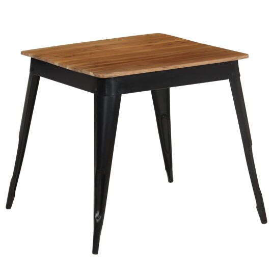 Spisebord heltre akasie og stål 75x75x76 cm 8718475601982