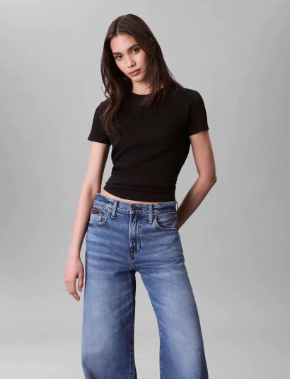 Calvin Klein Ss Supima Crewneck - Black - XS