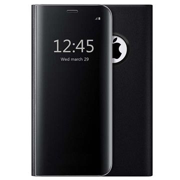 Luxury Mirror View iPhone 7/8/SE (2020)/SE (2022) Flip-deksel Svart