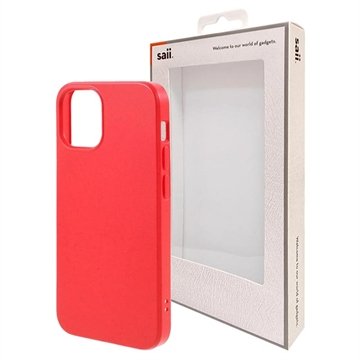 Saii Eco Line iPhone 12 Mini Biologisk Nedbrytbart Deksel Rød