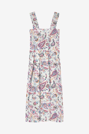 Vero Moda - Kjole vmMenny SL Smock Calf Dress Wvn - Hvit Vero Moda - Kjole vmMenny SL Smock Calf Dress Wvn - Hvit