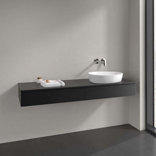 Villeroy & Boch  Antao Servantskap med 2 skuffer 160x50x19 cm m/lys Sort Matt