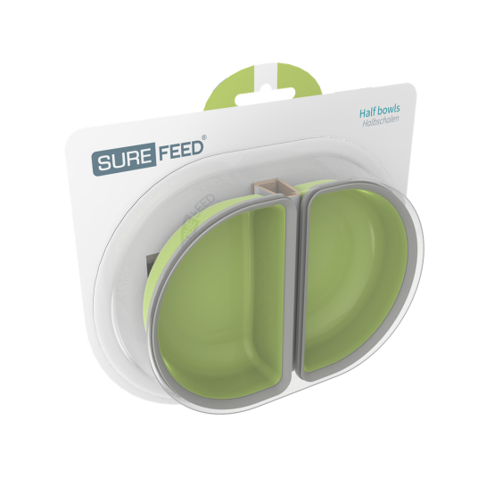 Feeder Half Bowl Grön 2 Pack Katt Matplassen Surefeed