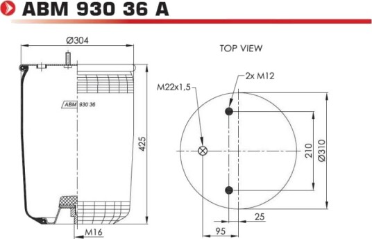 Luftbelg fjæring NEOTEC ABM93036A