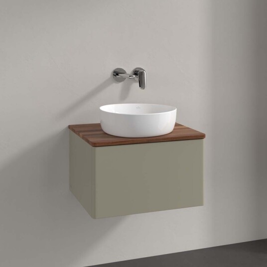 Villeroy & Boch Antao Servantskap med 1 skuff 60x50x36 cm u/lys Steingrå/Valnøtt